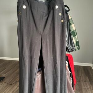 Chic Black Button-Accent Pants